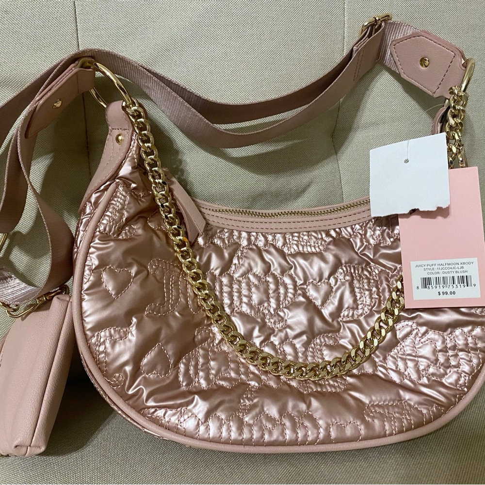 Juicy Couture Metallic pink bag with chain NWT